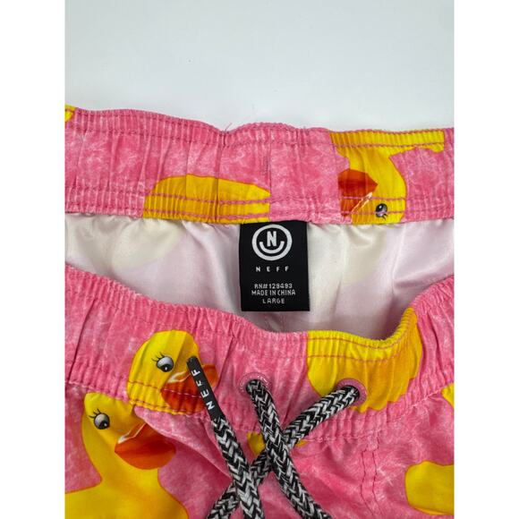 Neff Men’s Pink Ducky Life Graphic Swim Trunks Shorts  Men’s Size Large EUC - Picture 9 of 9
